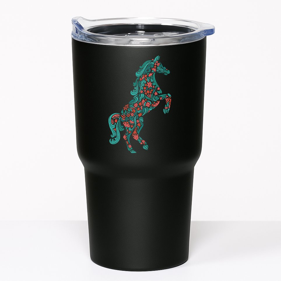 Floral Horse Riding Horse Lover Women Girls Gifts Tumbler