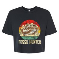 Fossil Hunter Retro Paleontologist Paleontology Bella+Canvas Jersey Crop Tee