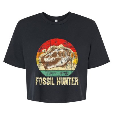 Fossil Hunter Retro Paleontologist Paleontology Bella+Canvas Jersey Crop Tee