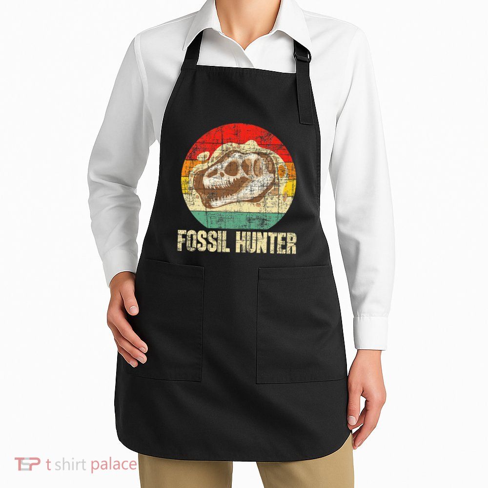 Fossil Hunter Retro Paleontologist Paleontology Apron