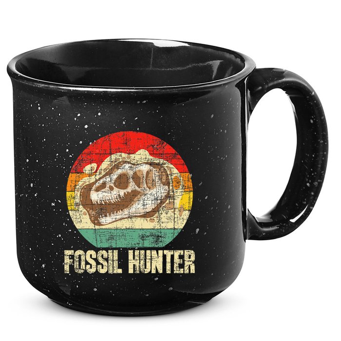 Fossil Hunter Retro Paleontologist Paleontology 15oz Campfire Ceramic Mug