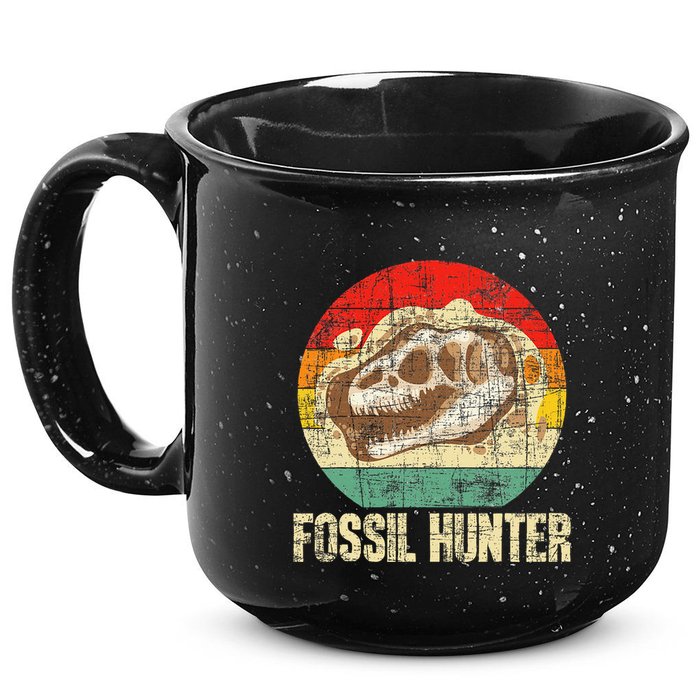 Fossil Hunter Retro Paleontologist Paleontology 15oz Campfire Ceramic Mug
