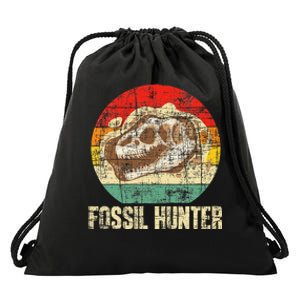 Fossil Hunter Retro Paleontologist Paleontology Drawstring Bag