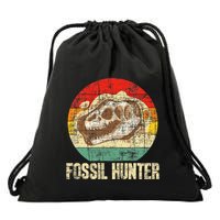 Fossil Hunter Retro Paleontologist Paleontology Drawstring Bag