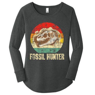 Fossil Hunter Retro Paleontologist Paleontology Women's Perfect Tri Tunic Long Sleeve Shirt