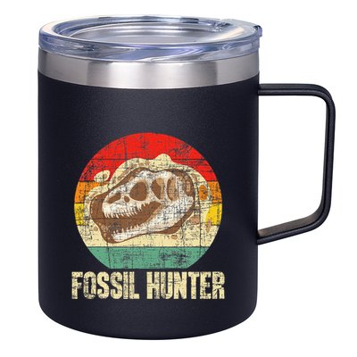 Fossil Hunter Retro Paleontologist Paleontology 12oz Stainless Steel Coffee Mug