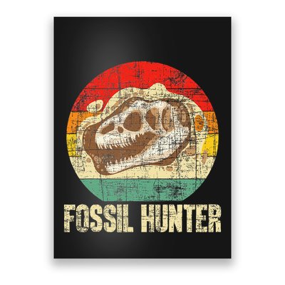 Fossil Hunter Retro Paleontologist Paleontology Poster