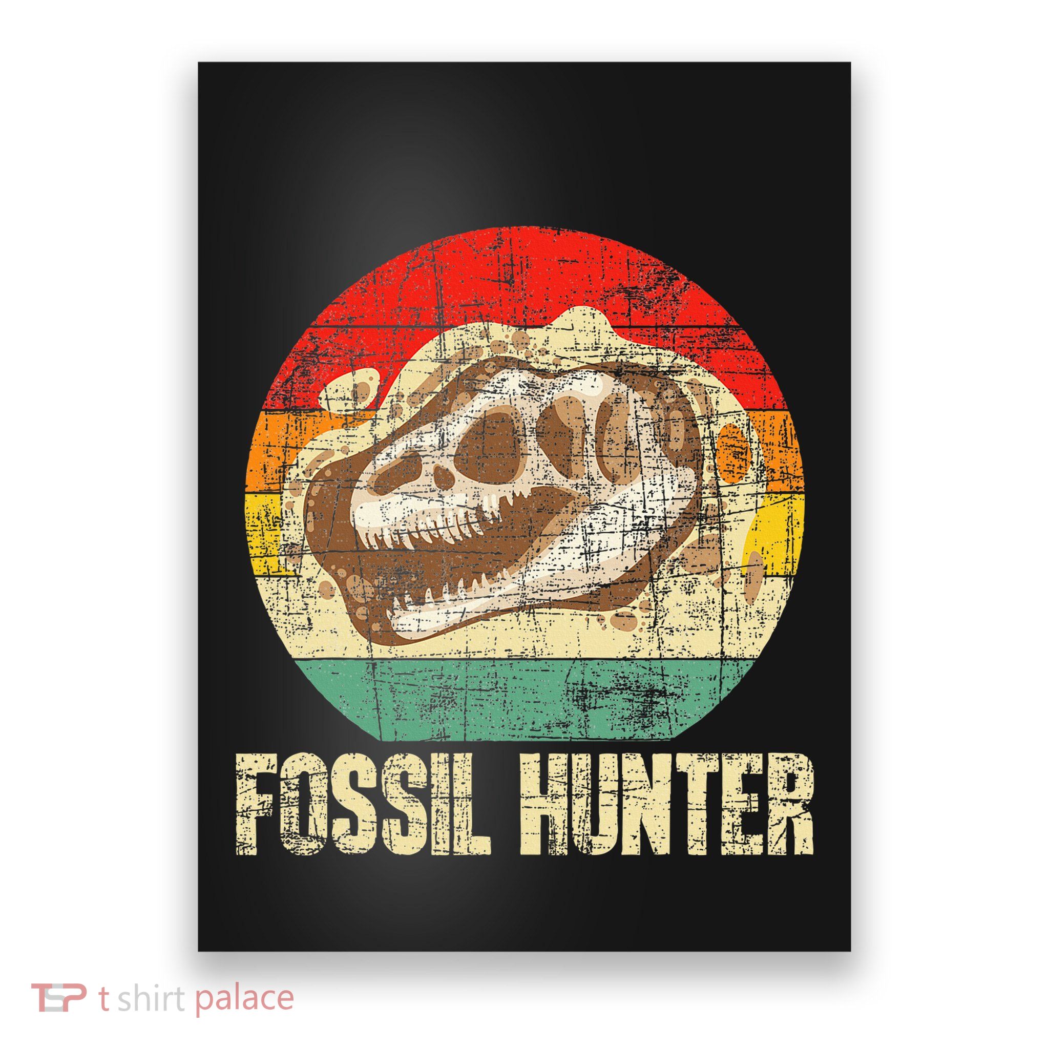 Fossil Hunter Retro Paleontologist Paleontology Poster