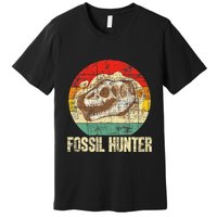 Fossil Hunter Retro Paleontologist Paleontology Premium T-Shirt