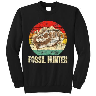 Fossil Hunter Retro Paleontologist Paleontology Tall Sweatshirt