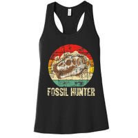 Fossil Hunter Retro Paleontologist Paleontology Women's Racerback Tank