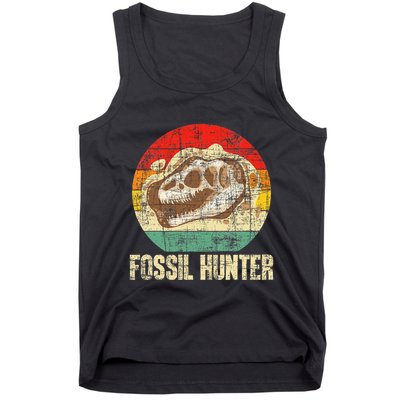 Fossil Hunter Retro Paleontologist Paleontology Tank Top