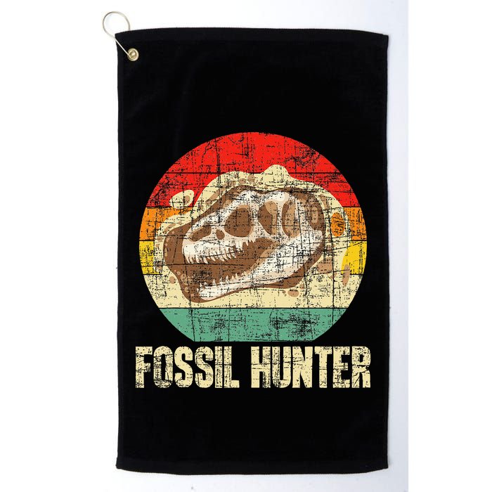 Fossil Hunter Retro Paleontologist Paleontology Golf Towel