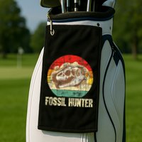 Fossil Hunter Retro Paleontologist Paleontology Golf Towel