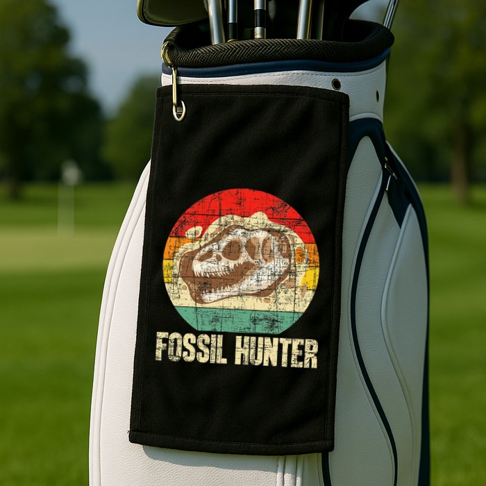 Fossil Hunter Retro Paleontologist Paleontology Golf Towel