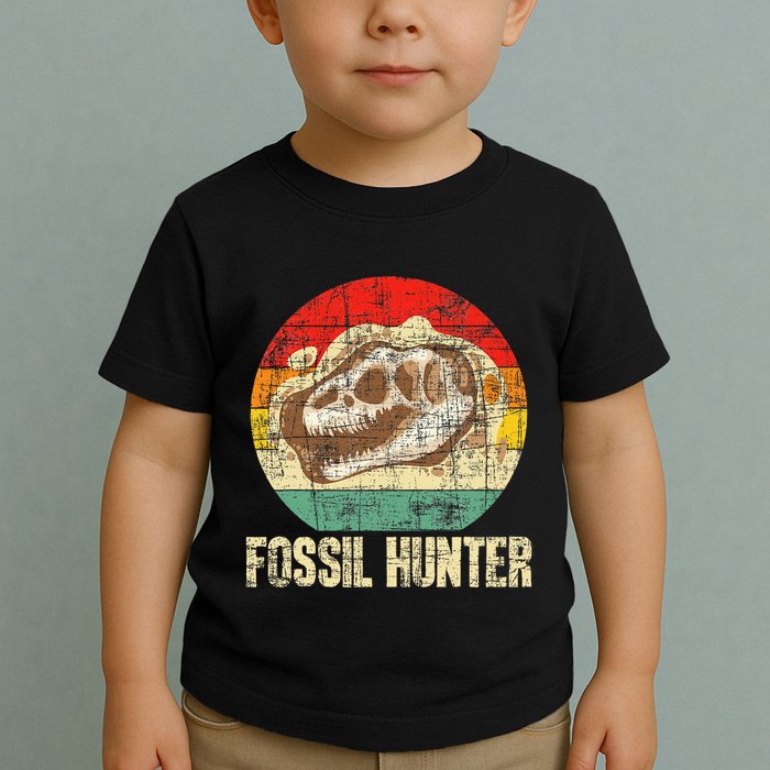Fossil Hunter Retro Paleontologist Paleontology Toddler T-Shirt