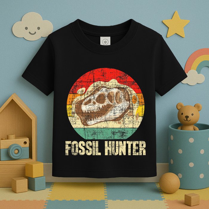 Fossil Hunter Retro Paleontologist Paleontology Toddler T-Shirt