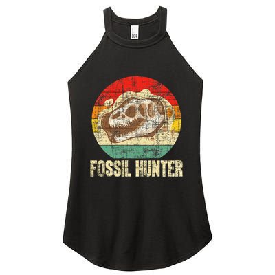 Fossil Hunter Retro Paleontologist Paleontology Women's Perfect Tri Rocker Tank