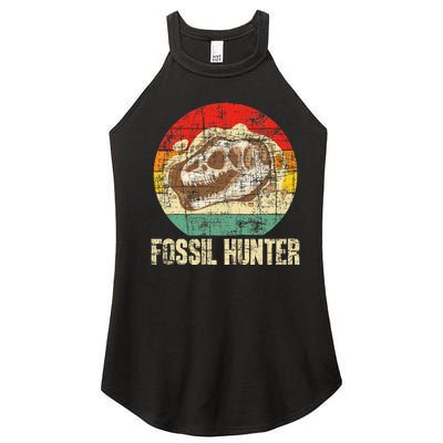 Fossil Hunter Retro Paleontologist Paleontology Women's Perfect Tri Rocker Tank