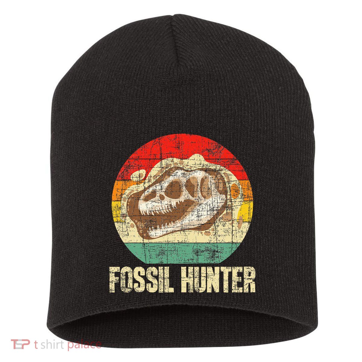 Fossil Hunter Retro Paleontologist Paleontology Short Acrylic Beanie