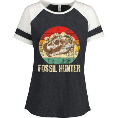 Fossil Hunter Retro Paleontologist Paleontology Enza Ladies Jersey Colorblock Tee