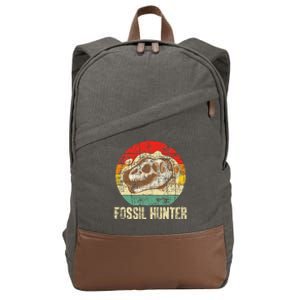 Fossil Hunter Retro Paleontologist Paleontology Cotton Canvas Backpack