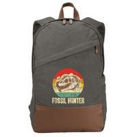 Fossil Hunter Retro Paleontologist Paleontology Cotton Canvas Backpack