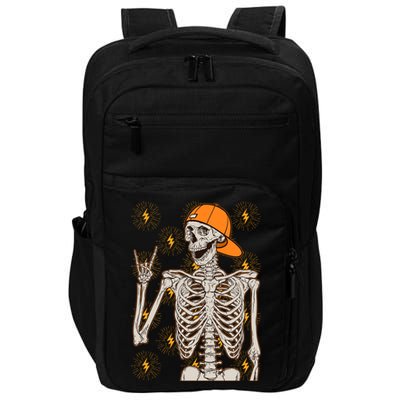 Funny Halloween Rock On Skeleton Impact Tech Backpack