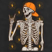 Funny Halloween Rock On Skeleton Adult Drive Performance Visor