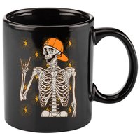 Funny Halloween Rock On Skeleton 11oz C Handle Ceramic Mug
