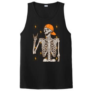 Funny Halloween Rock On Skeleton PosiCharge Competitor Tank