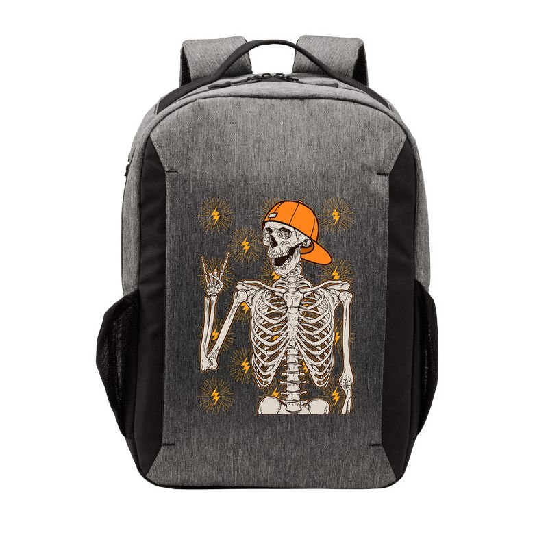 Funny Halloween Rock On Skeleton Vector Backpack