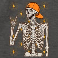 Funny Halloween Rock On Skeleton Vector Backpack