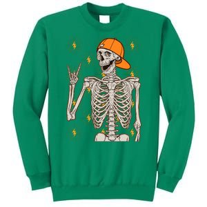 Funny Halloween Rock On Skeleton Sweatshirt