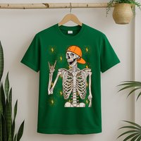 Funny Halloween Rock On Skeleton T-Shirt