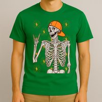 Funny Halloween Rock On Skeleton T-Shirt
