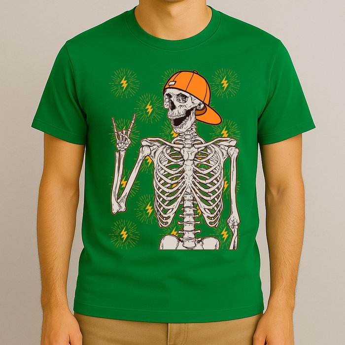 Funny Halloween Rock On Skeleton T-Shirt