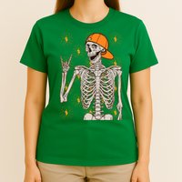 Funny Halloween Rock On Skeleton T-Shirt
