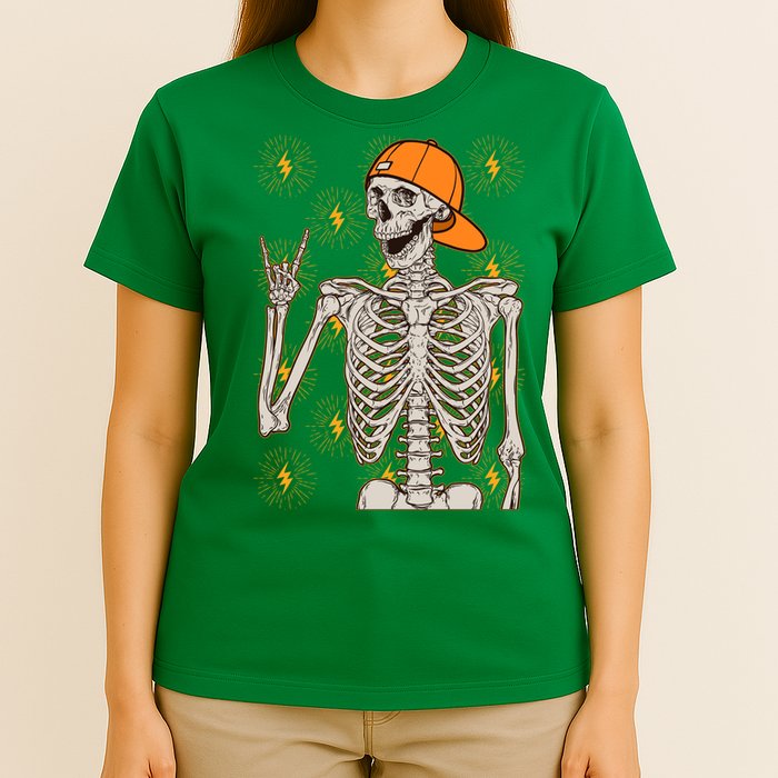 Funny Halloween Rock On Skeleton T-Shirt