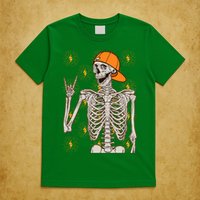 Funny Halloween Rock On Skeleton T-Shirt