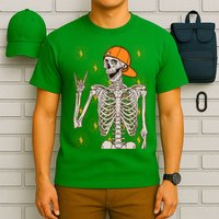 Funny Halloween Rock On Skeleton T-Shirt