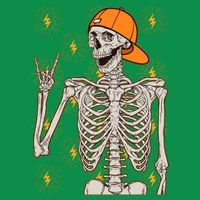 Funny Halloween Rock On Skeleton T-Shirt