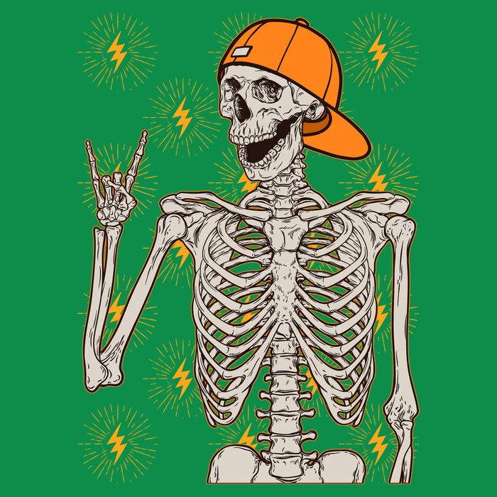 Funny Halloween Rock On Skeleton T-Shirt