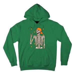 Funny Halloween Rock On Skeleton Tall Hoodie