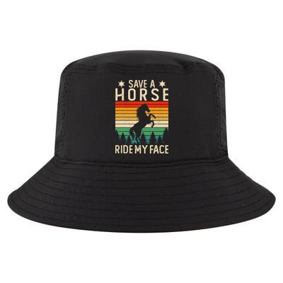 Funny Horse Riding Adult Joke Save A Horse Ride My Face Cool Comfort Performance Bucket Hat
