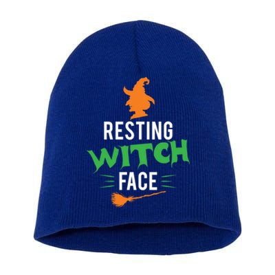 Funny Halloween Resting Witch Face Cool Gift Short Acrylic Beanie