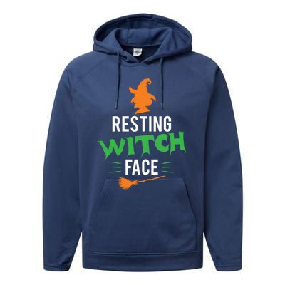 Funny Halloween Resting Witch Face Cool Gift Performance Fleece Hoodie