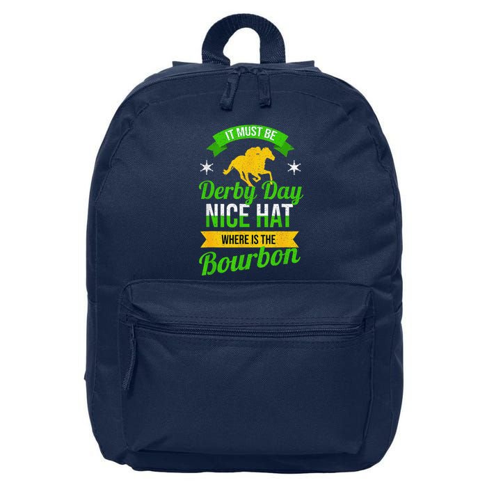 Funny Horse Racing It Must Be Derby Day Ky Derby Horse 16 in Basic Backpack