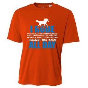 Funny Horse Riding Gifgift I Rode All Day Gift Cooling Performance Crew T-Shirt