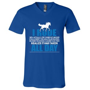 Funny Horse Riding Gifgift I Rode All Day Gift V-Neck T-Shirt